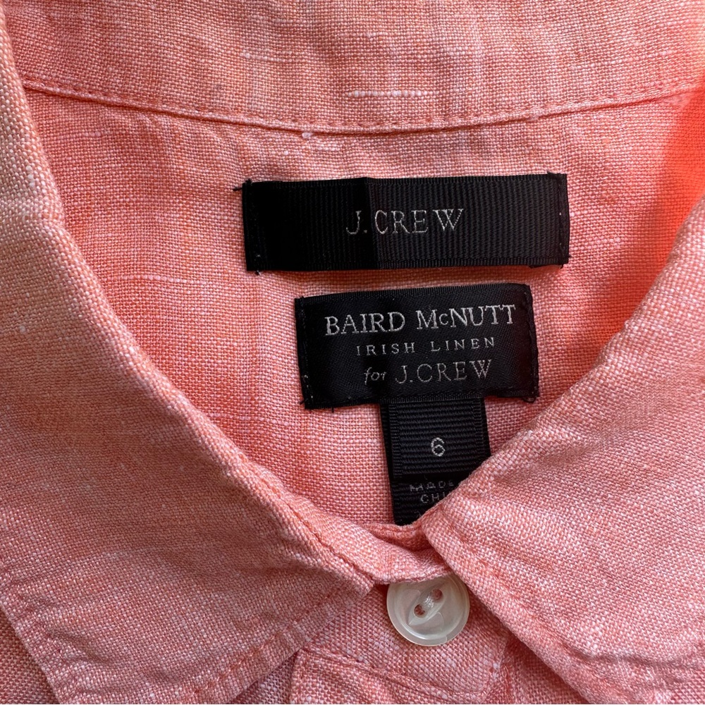 J.Crew Baird McNutt Irish Linen Short Sleeve Button Up Camp Shirt - Picture 2 of 7